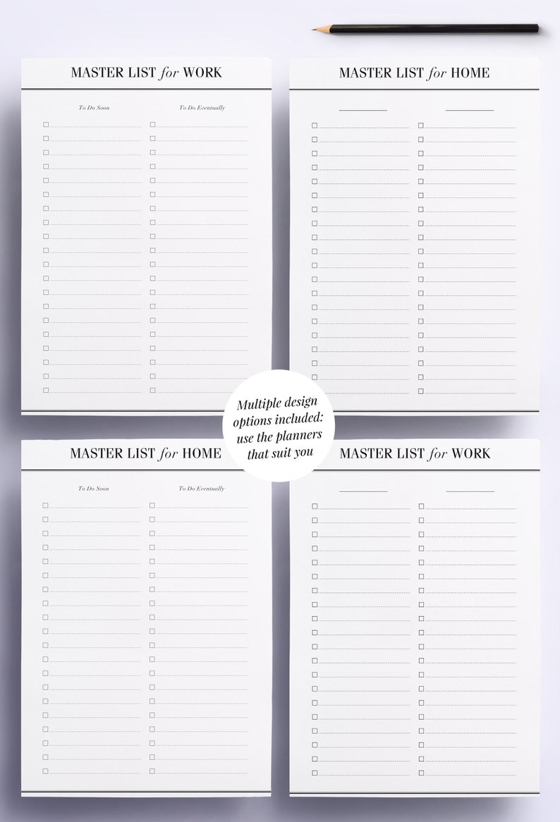 ULTIMATE Productivity, To Do List Work Printable Planner Pack, 21 A4, A5 and Half Size Organizer Pages: Day Planner, Project Planner zdjęcie 6