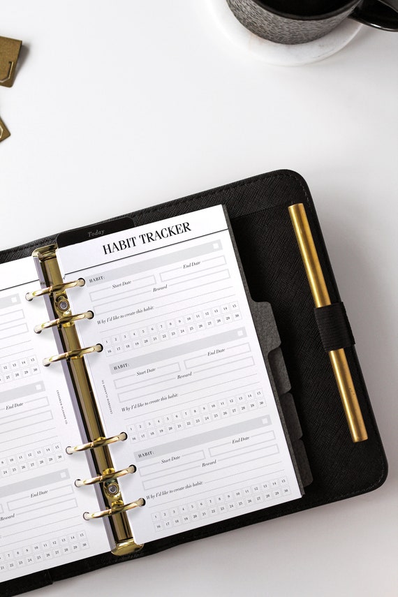 PRINTED Habit Tracker Pages Printed Personal Planner Inserts 