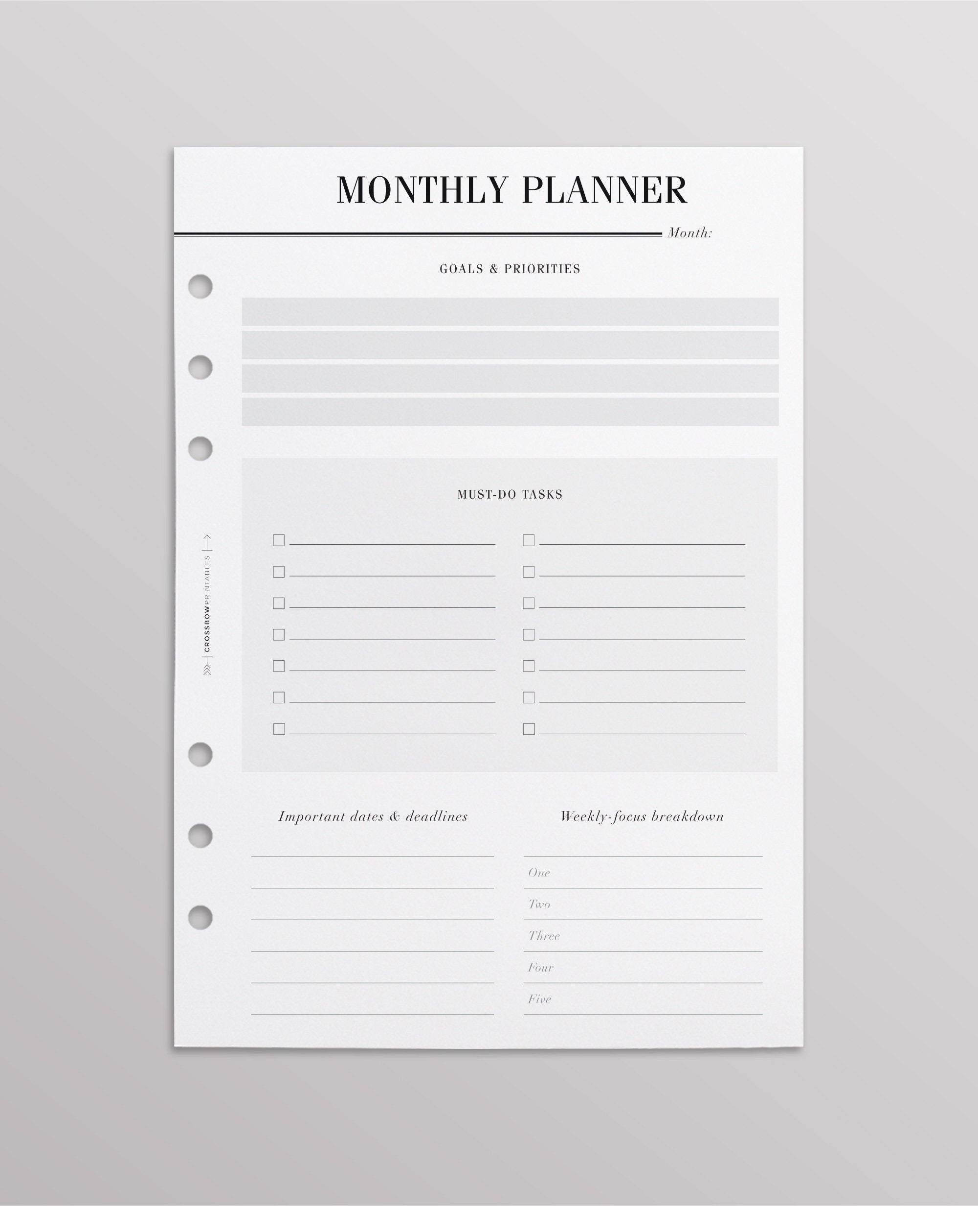 PRINTED Monthly Planner Inserts UK Kikki K Inserts Monthly - Etsy