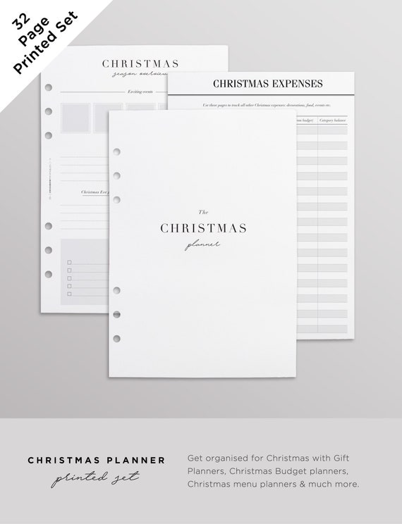 PRINTED A5 Christmas Planner Inserts for Filofax, LV GM Agenda and Kikki K Large | Holiday Planner Pages Kit, Budget, Gift List & More