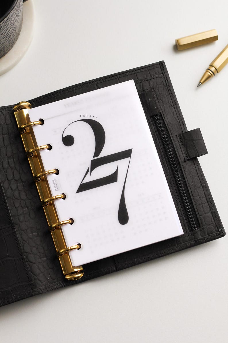 2027 Vellum Planner Dashboard for A5, Personal or Pocket Size, Minimal Planner Accessories, Perfect for Louis Vuitton Agenda or Filofax image 4