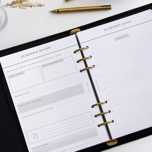 Paquete de planificadores de objetivos impresos / Insertos para planificador A5 impresos / Recambios minimalistas para planificador de objetivos / Insertos grandes para Filofax y Kikki K para planificación de objetivos imagen 3