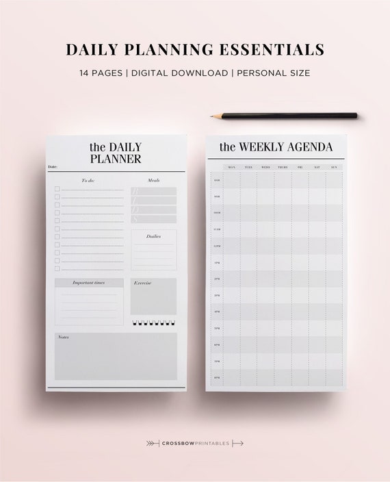 personal size printable planner pages 14 organizer pages etsy
