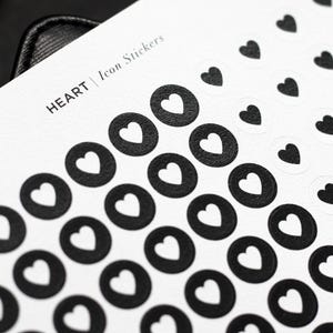 Heart Sticker Sheet | Minimalist Stickers - Hobonichi Icon Stickers - Love Stickers - 130 Mini Heart Stickers image 1