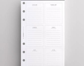 PRINTED At A Glance Inserts | Printed Filofax Personal Inserts, Birthday & Anniversary Tracker Planner Pages, Printed LV Agenda MM Refill