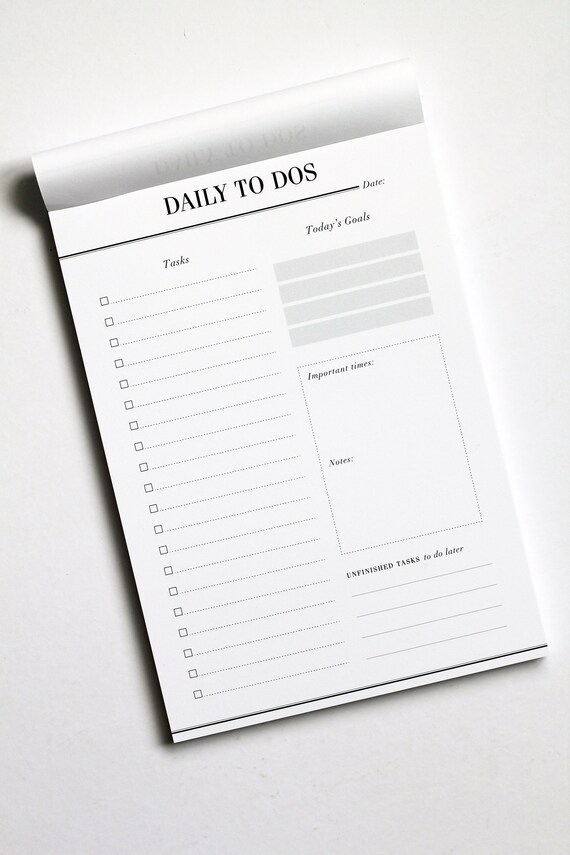 To Do List Notepad Daily Planner Desk Pad A5 Desk Planner Etsy Italia