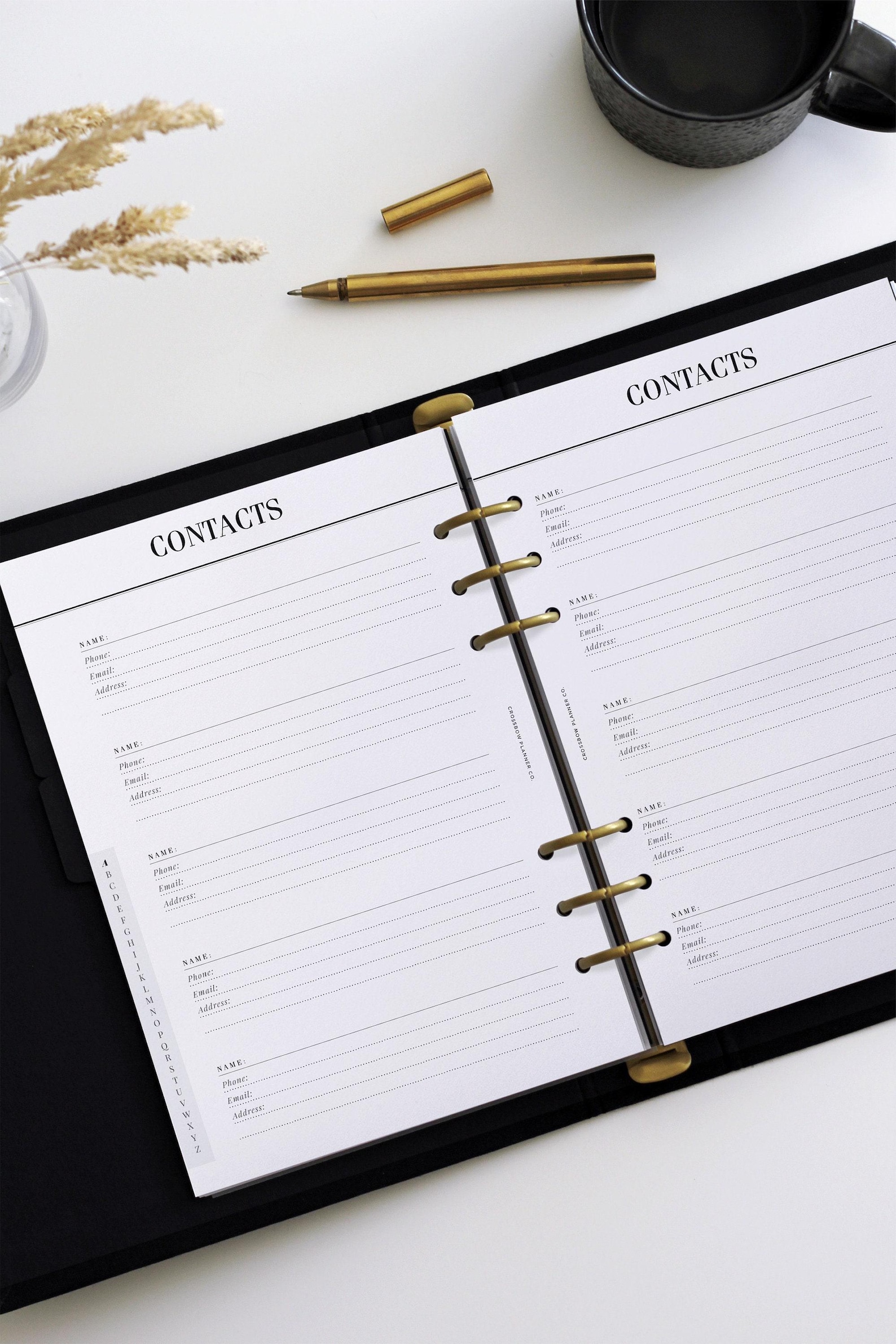 PRINTED Contacts Planner, Filofax Contacts Refill, Contacts Planner ...