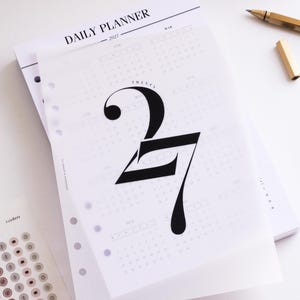 2027 Minimal Daily Planner Inserts A5 | Printed Dated Day Per Page Planner Refill, 386 Pages, Dated Inserts for LV GM Agenda and Filofax