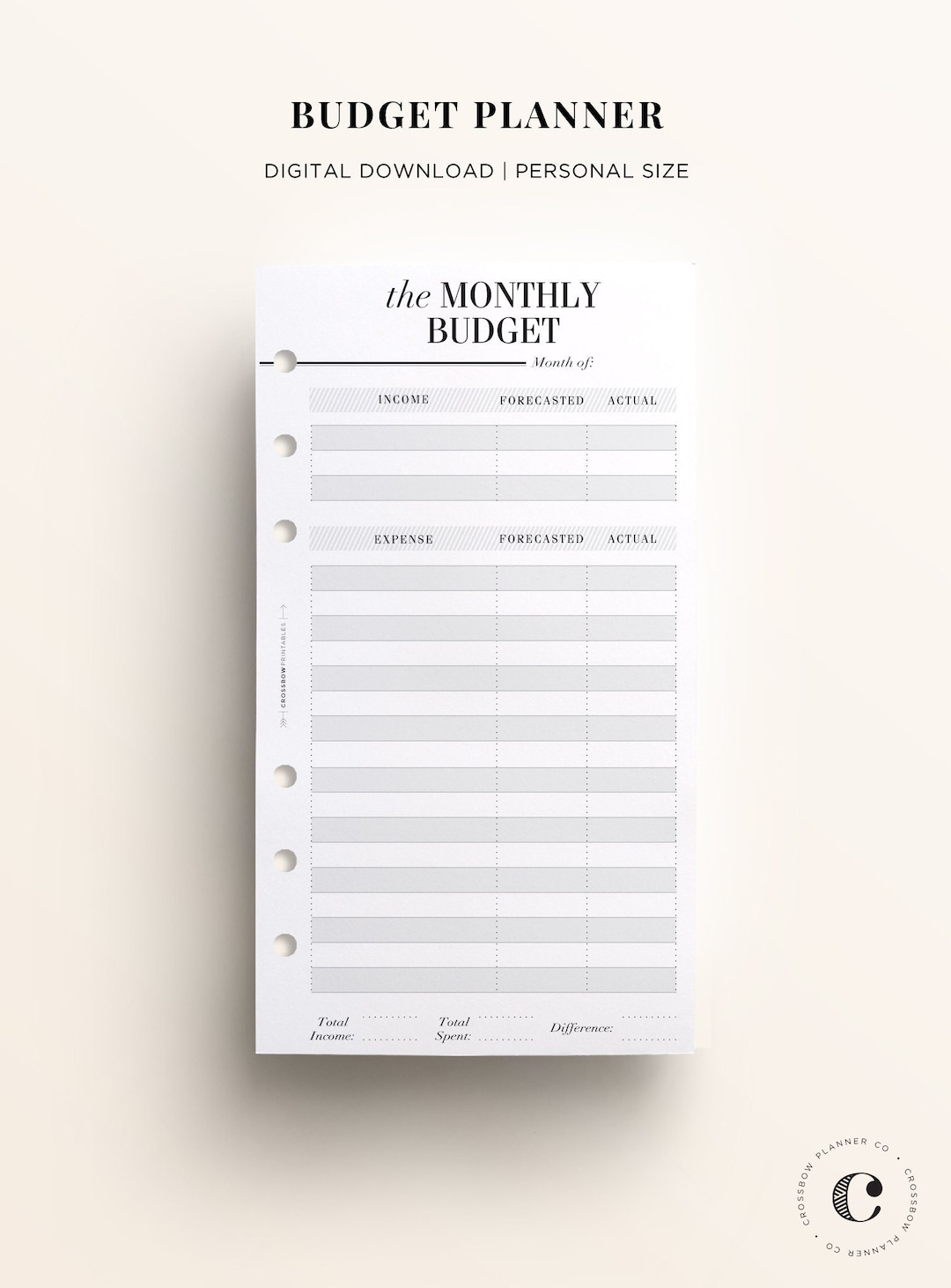 PRINTABLE PERSONAL Budget Planner Printable, Financial Planner Insert ...