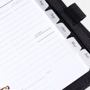 Monthly Tab Stickers Planner Dividers | For 6-Ring Planners, Undated Planners, Hobonichi Weeks, Pocket | Minimal Clear Month Tabs image 9