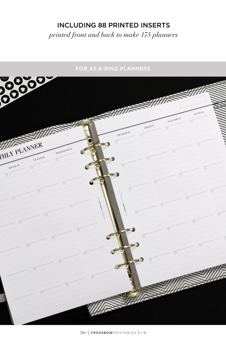 A5 Planner Starter Kit Planner Inserts Set Printed Planner Etsy
