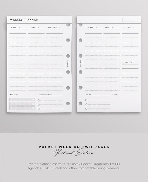 2024 WEEKLY Planner Insert Dated WO2P with Tracker, May Paper Co.