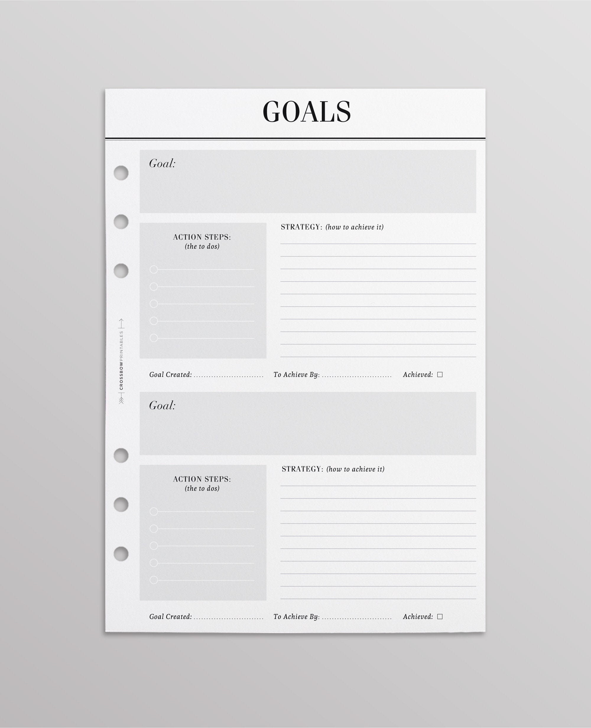 Goal Planner: LV PM Agenda Inserts