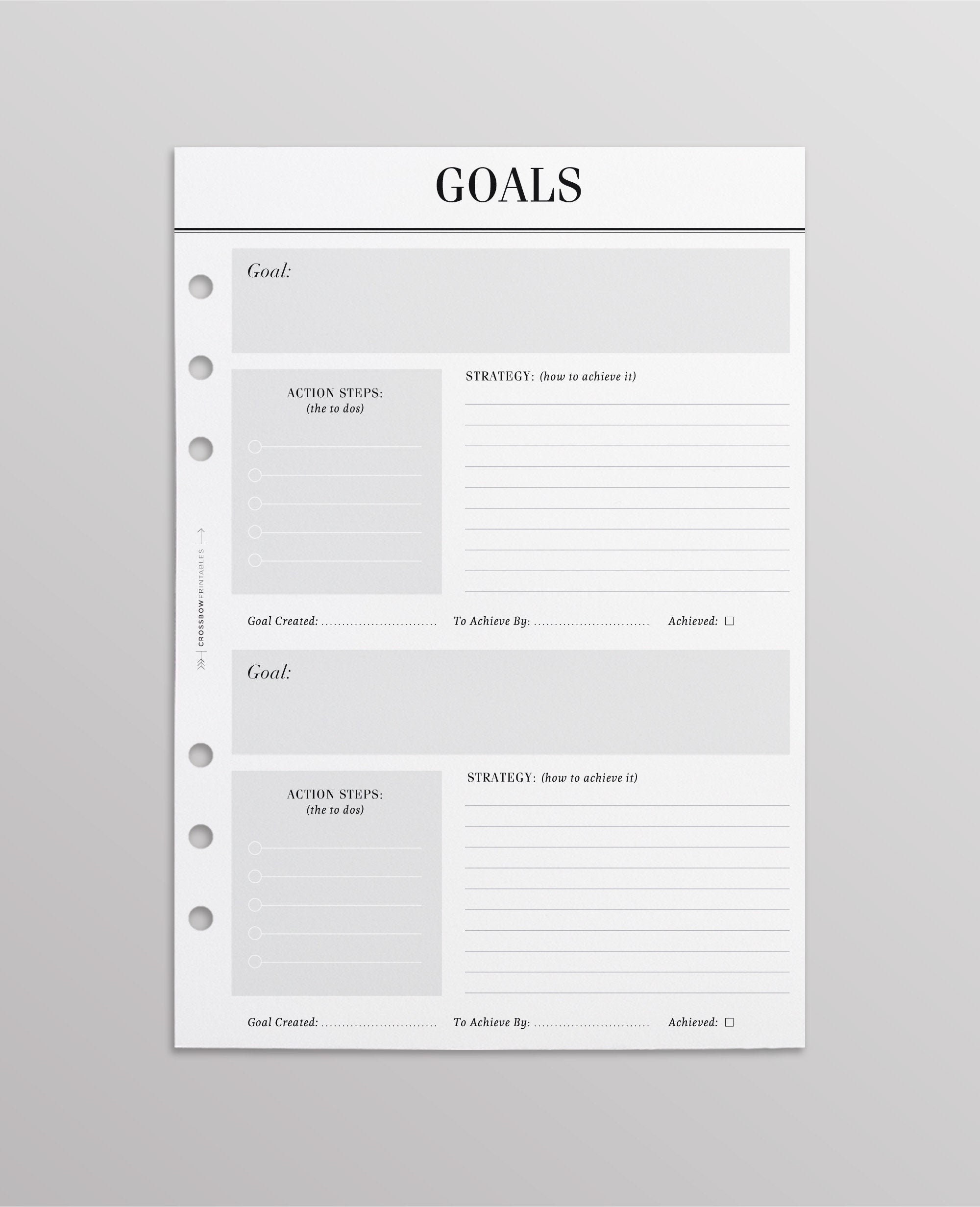 LV PM Agenda Inserts  Minimal Goal Planner Pack