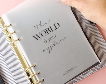 Minimal Planner Dashboard Transparent | Planner Accessories | A5 Planner Inserts | 6 Black and White Motivational Quotes | Filofax, Kikki K