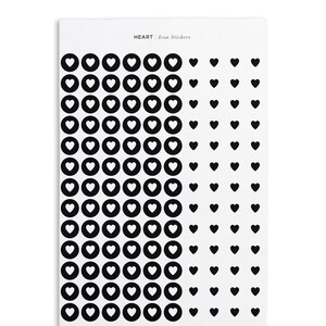 Heart Sticker Sheet | Minimalist Stickers - Hobonichi Icon Stickers - Love Stickers - 130 Mini Heart Stickers image 6