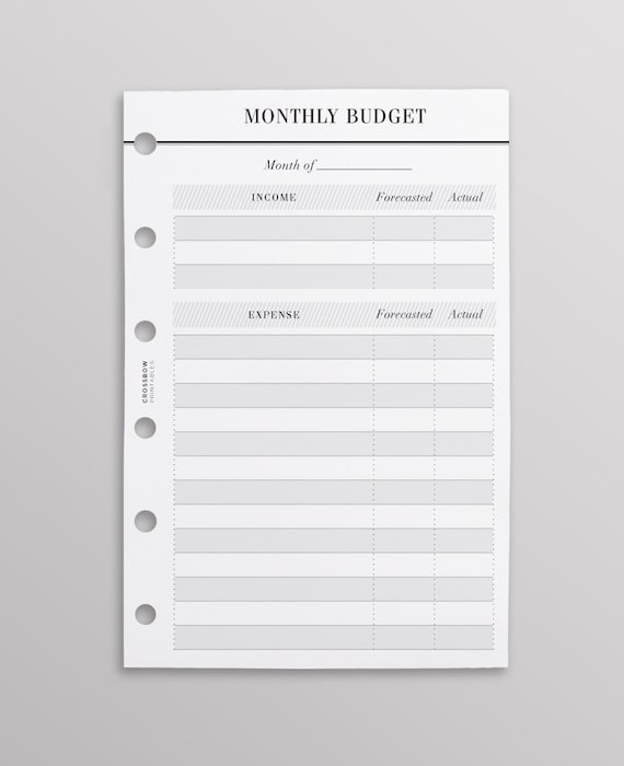 Refill Pages Budget Planner Detailed 12 Pack A5 (Organizer)