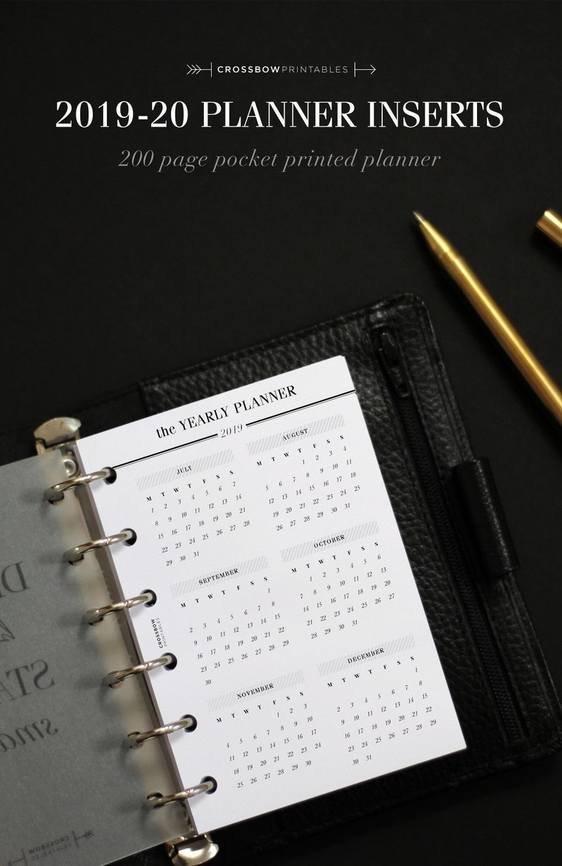 2019-2020 Academic year Mid 18 month diary BLACK A5 one week to view appointment