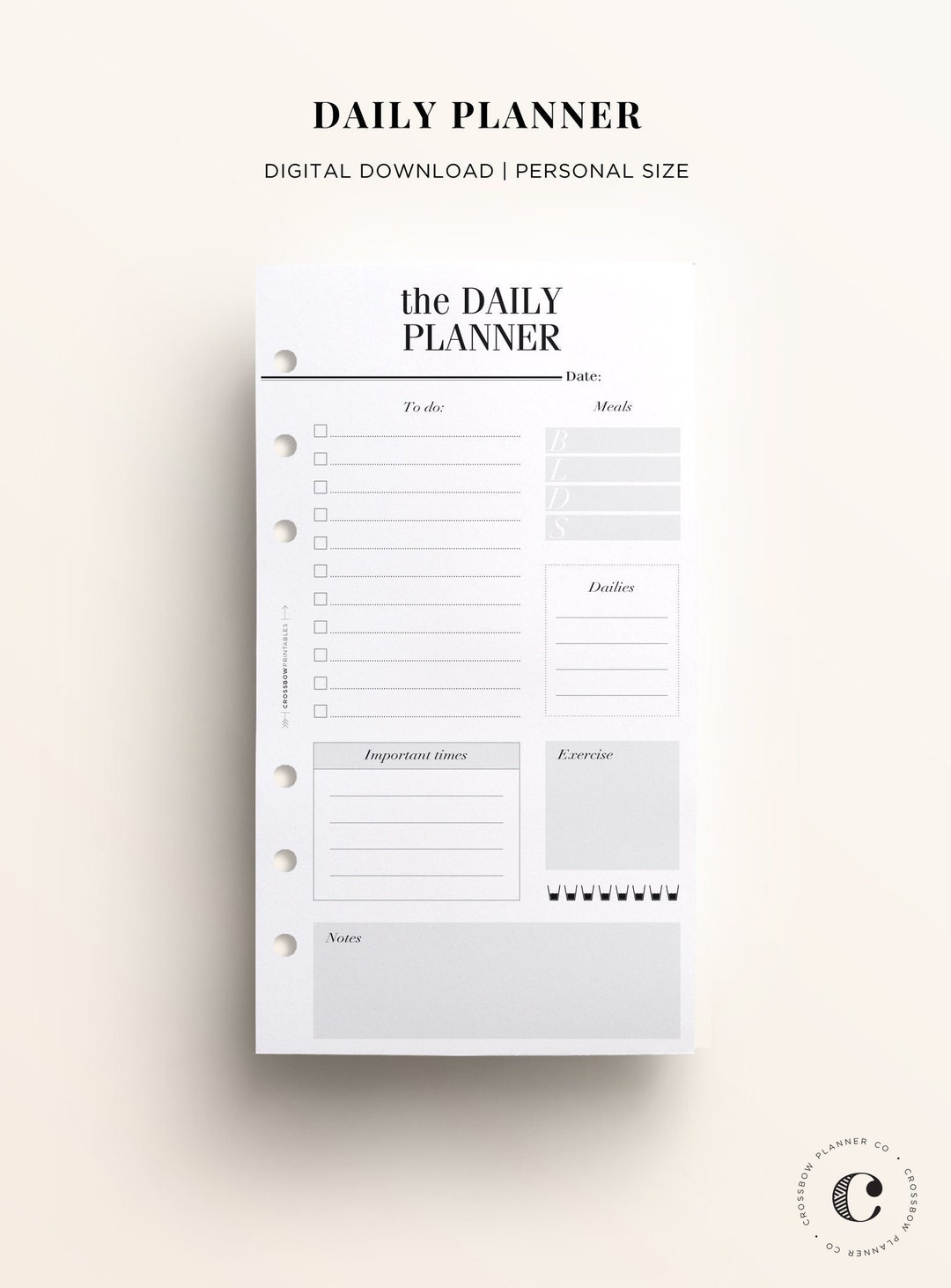 PRINTABLE PERSONAL Daily Planner Insert Printable Personal - Etsy