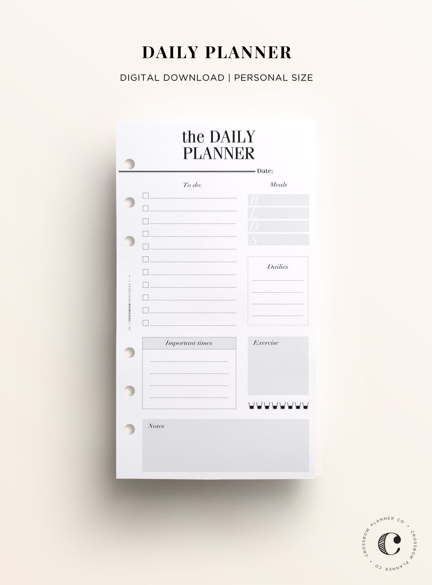PRINTABLE PERSONAL Daily Planner Insert Printable Personal 