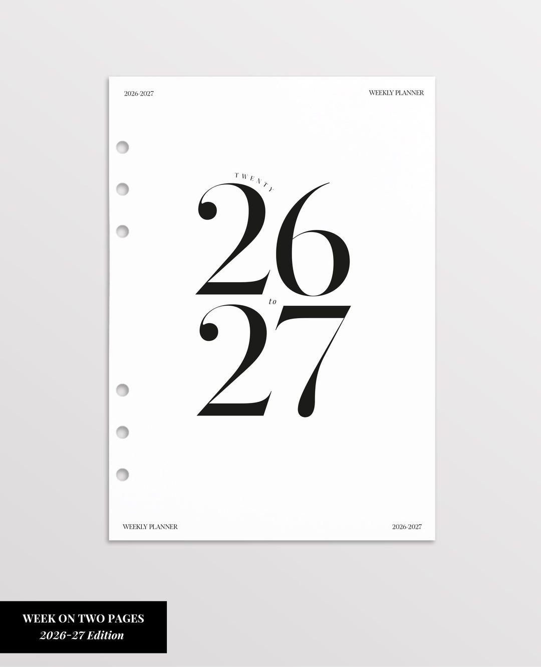 2026-2027 Weekly Planner Inserts A5, Printed Refill, Dated Filofax A5 ...