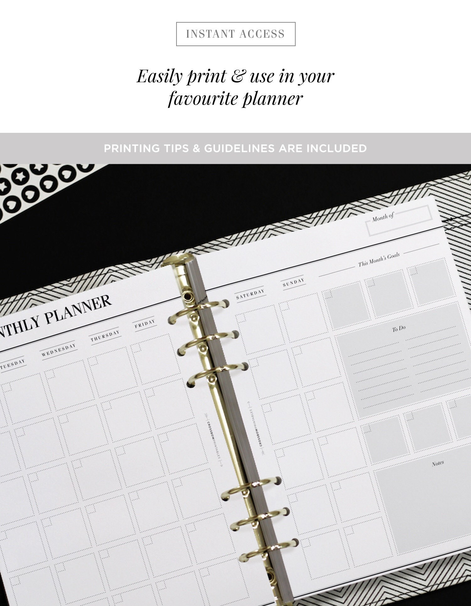 PRINTABLE A5 Monthly Planner Printable Month on Two Pages | Etsy