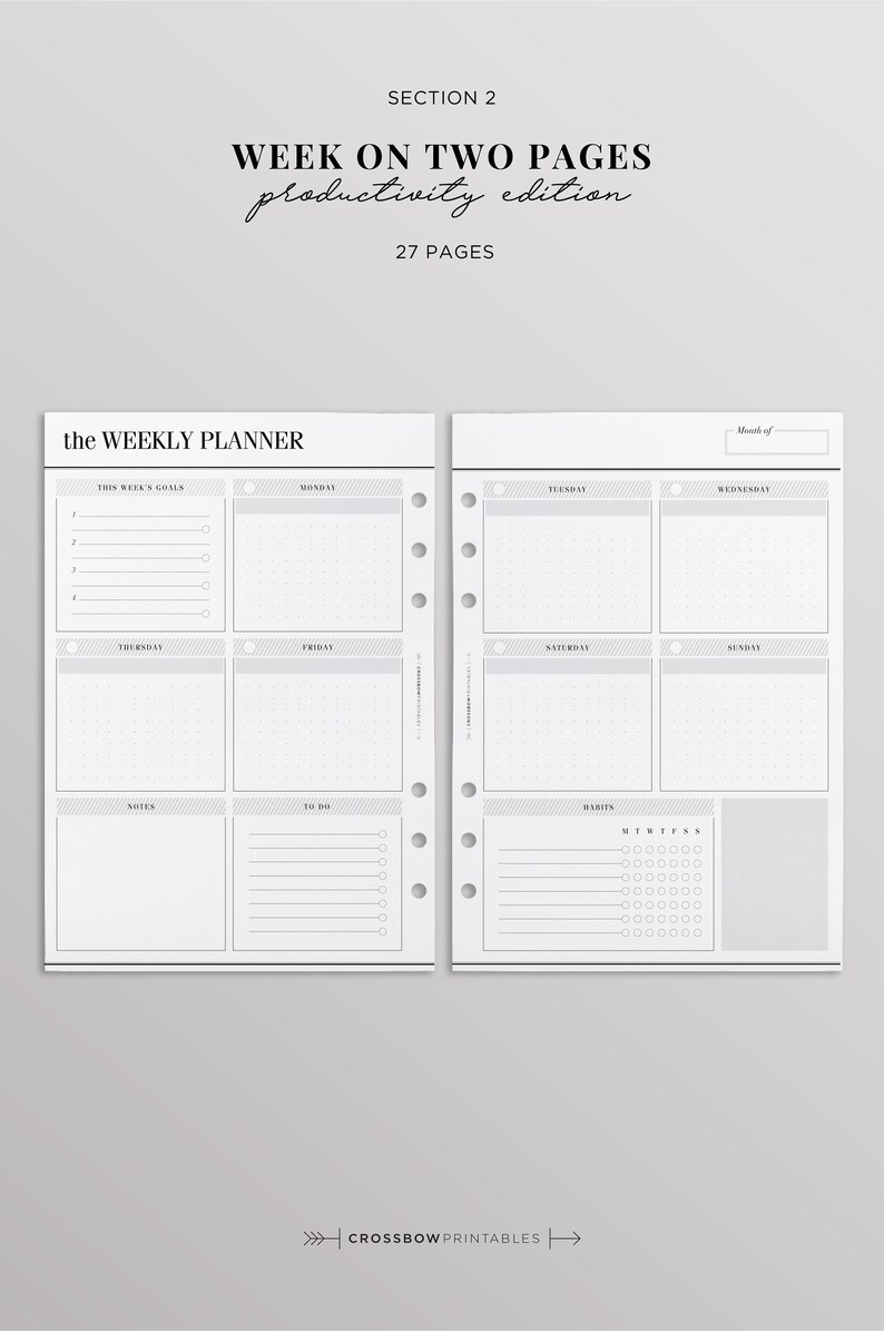 A5 Planner Starter Kit Planner Inserts Set Printed Planner Etsy