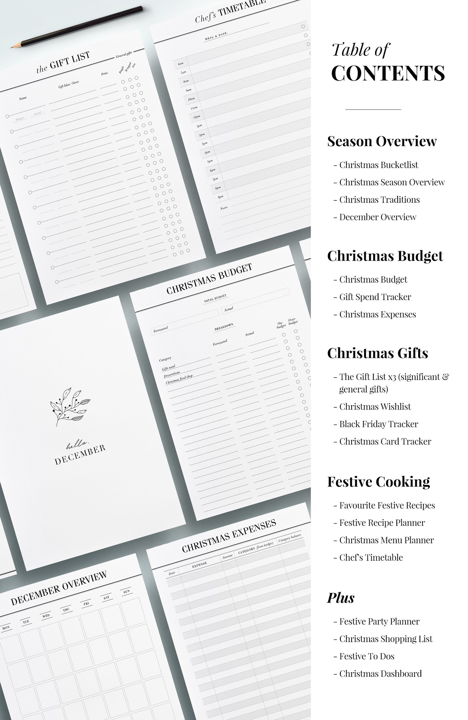 Christmas Planner Printable Pack 22 Holiday Organizer Pages Etsy UK