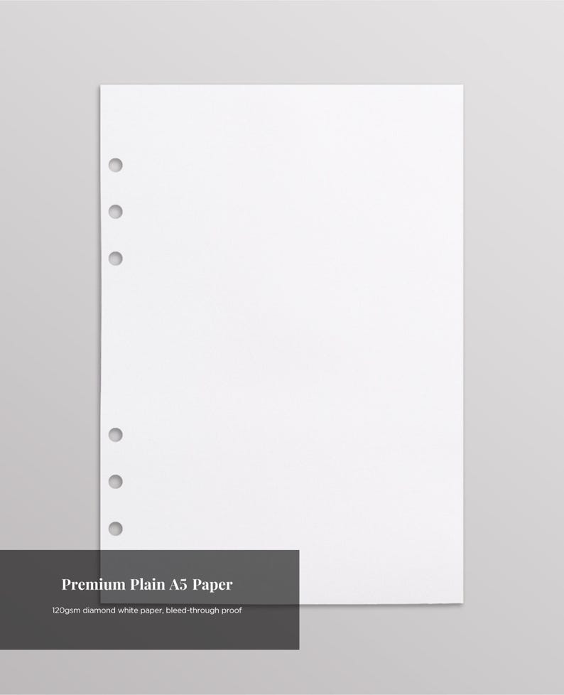 Plain A5 Paper 120gsm, Premium Printer Paper A5, High Quality A5 Planner Paper, A5 Planner Refills, Planner Printer Paper for Printables image 1