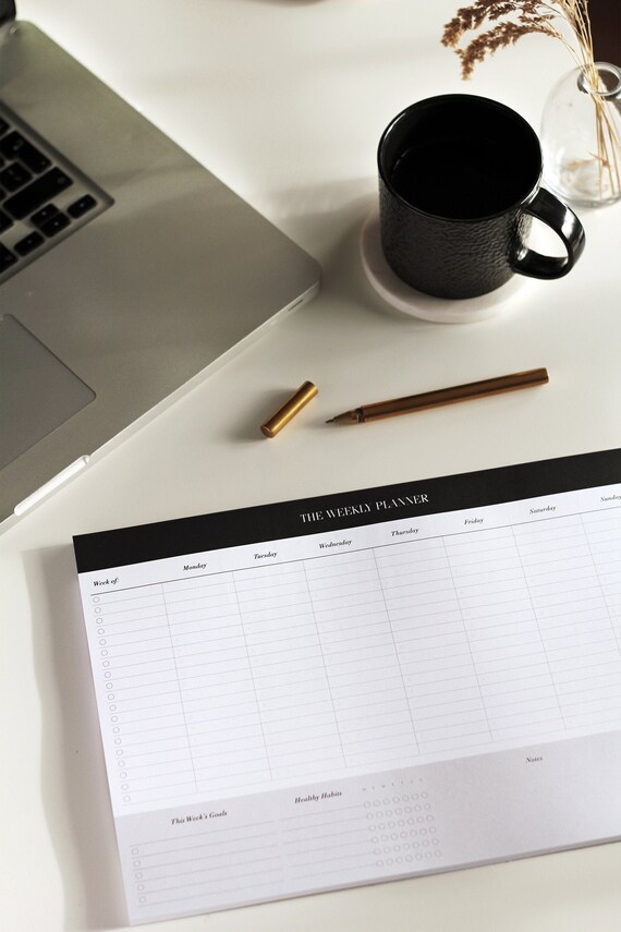 Executive Weekly Desk Pad, Minimal to Do Notepad, Weekly Calendar Notepad,  A4 Daily Desk Planner With 50 Tear-off Sheets - Etsy