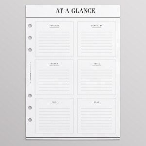 PRINTED Kikki K Inserts | At A Glance A5 Filofax Inserts, Anniversary Birthday Pages, LV Agenda GM Inserts, Birthday Calendar Planner Refill image 2