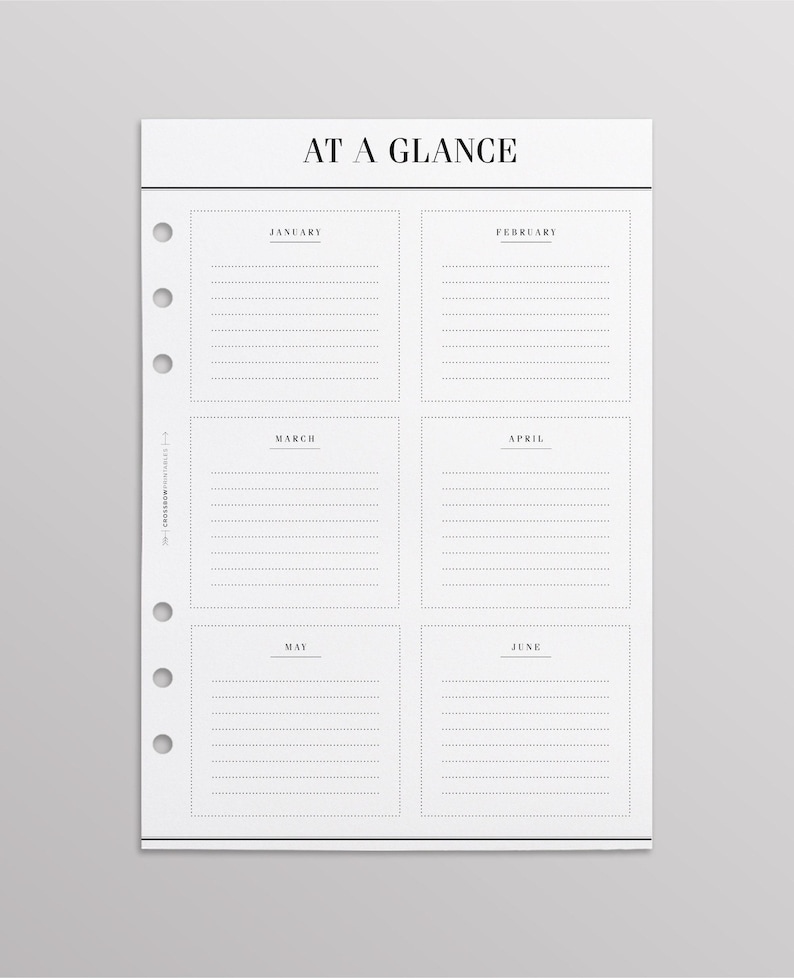 PRINTED Kikki K Inserts | At A Glance A5 Filofax Inserts, Anniversary Birthday Pages, LV Agenda GM Inserts, Birthday Calendar Planner Refill image 2