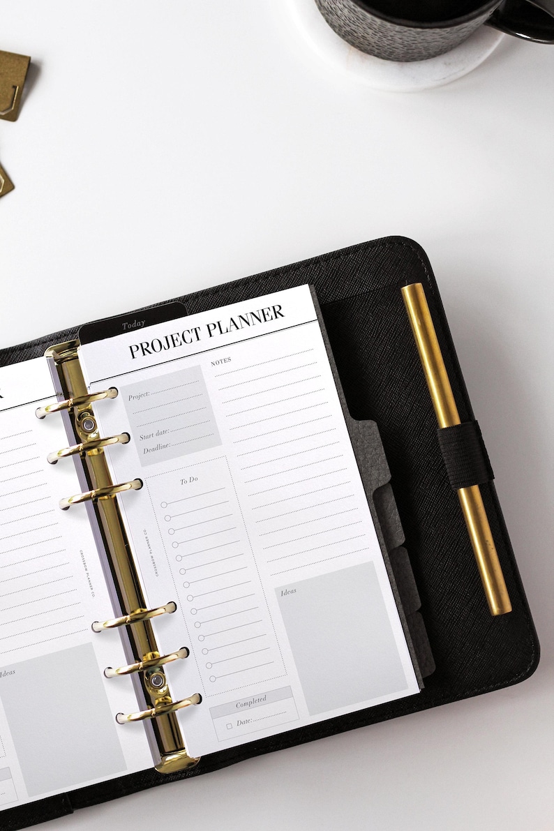 PRINTED Project Planner Pages | Personal Size Planner Inserts | To Do List | Printed Filofax Personal Inserts | Minimal LV MM Agenda Refill image 2