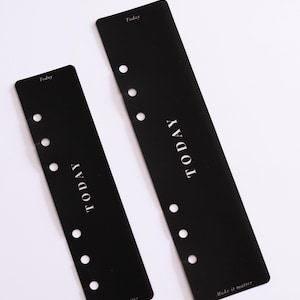 Minimal Planner Page Marker | Black Snap In Today Planner Bookmark for A5 and Personal Filofax and LV Agenda | Minimal Planner Accessories image 2