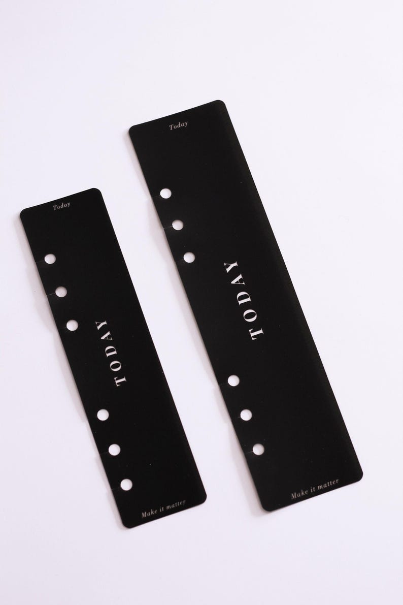 Minimal Planner Page Marker | Black Snap In Today Planner Bookmark for A5 and Personal Filofax and LV Agenda | Minimal Planner Accessories image 2