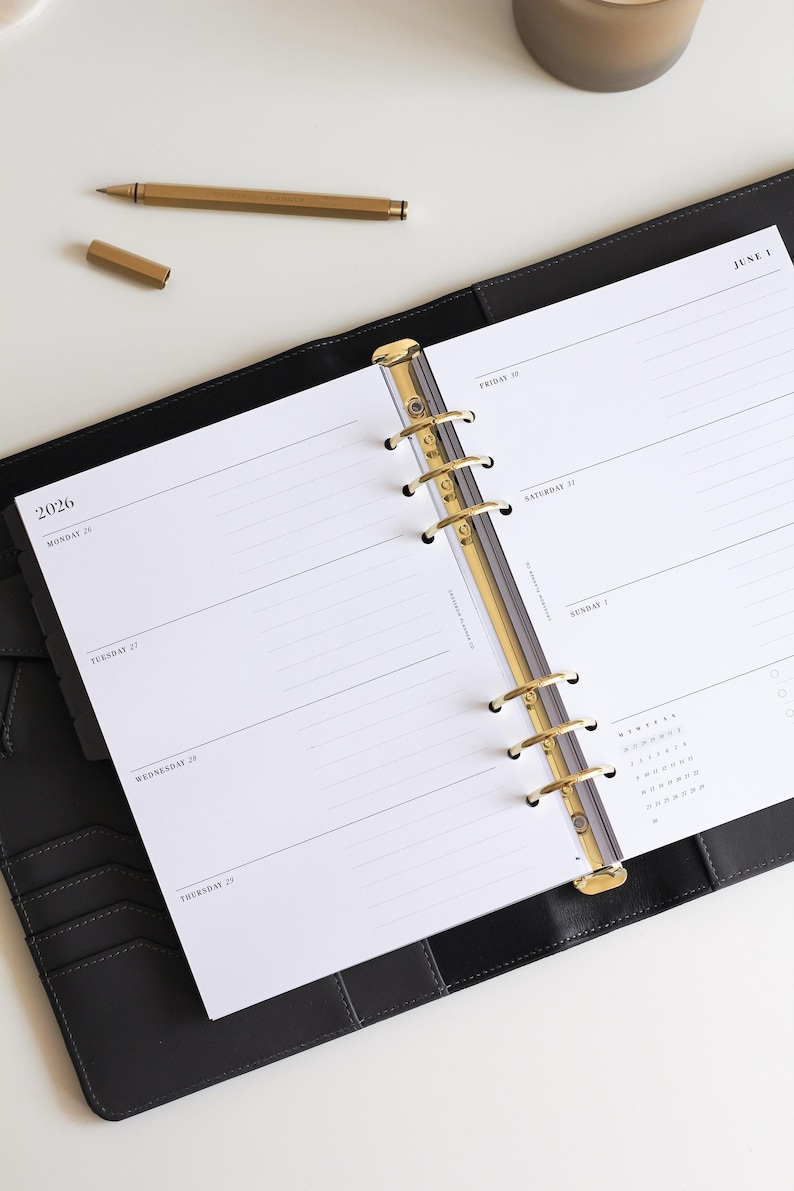 2026 gedruckte A5 Planer Einlagen | Wählen Sie Ihren Start Monat | Jahresplaner Einlagen, 2026 Filofax Einlagen Refill, datierte Einlagen LV GM Agenda Bild 2