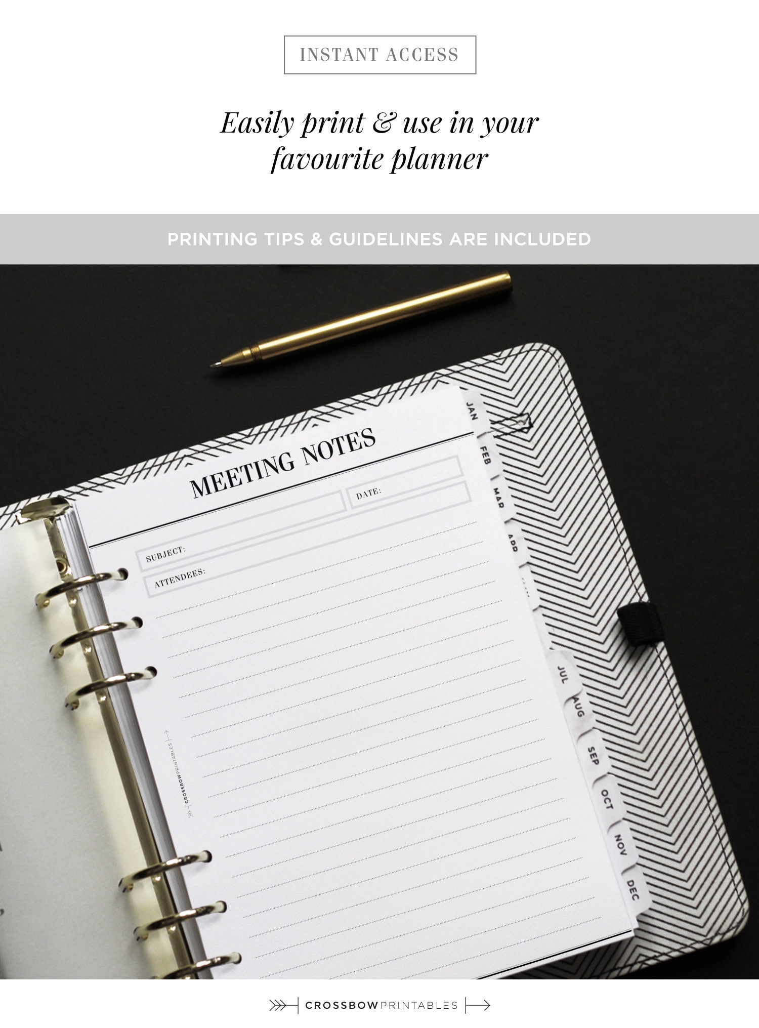 PRINTABLE A5 Meeting Notes Printable A5 Filofax Printables | Etsy