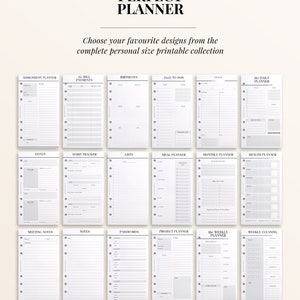PRINTABLE PERSONAL Day on One Page Personal Size Printable, Day per ...