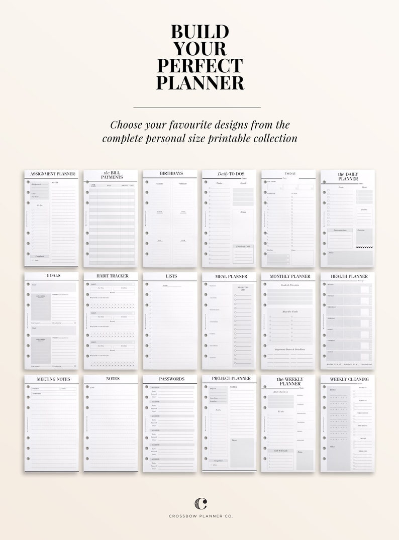 PRINTABLE PERSONAL Day on One Page Personal Size Printable | Etsy