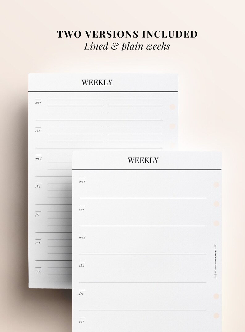 PRINTABLE A5 Hobonichi Weeks Inspired Printable Week on Two - Etsy UK