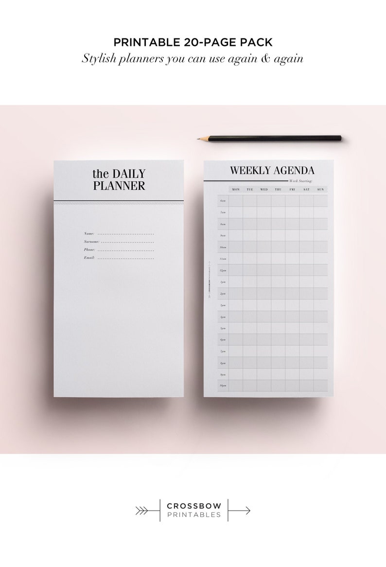 PERSONAL SIZE Printable Planner Pages 20 Organizer Pages | Etsy