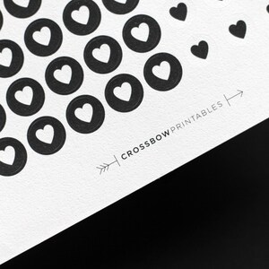 Heart Sticker Sheet | Minimalist Stickers - Hobonichi Icon Stickers - Love Stickers - 130 Mini Heart Stickers image 4