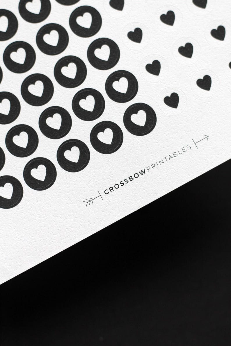 Heart Sticker Sheet | Minimalist Stickers - Hobonichi Icon Stickers - Love Stickers - 130 Mini Heart Stickers image 4
