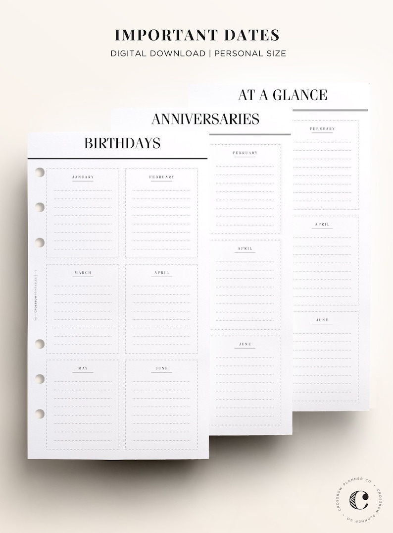 PRINTABLE PERSONAL at A Glance Printable Planner Personal - Etsy