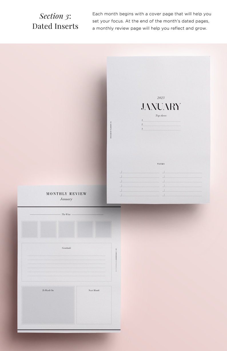 2023 Planner Inserts Printable: 2023 Diary and Calendar - Etsy Singapore