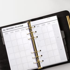 Gedruckte MO2P Produktivitätsausgabe | Gedruckte Einlagen im persönlichen Format | Monatsplaner-Einlagen | Monat auf zwei Seiten | Gedruckte persönliche Planer Bild 2