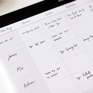 Weekly Family Planner Notepad | Minimal Family Weekly Calendar and Schedule with Meal Planner | A4 Weekly Desk Pad | Gift for Mum Under 10 image 7