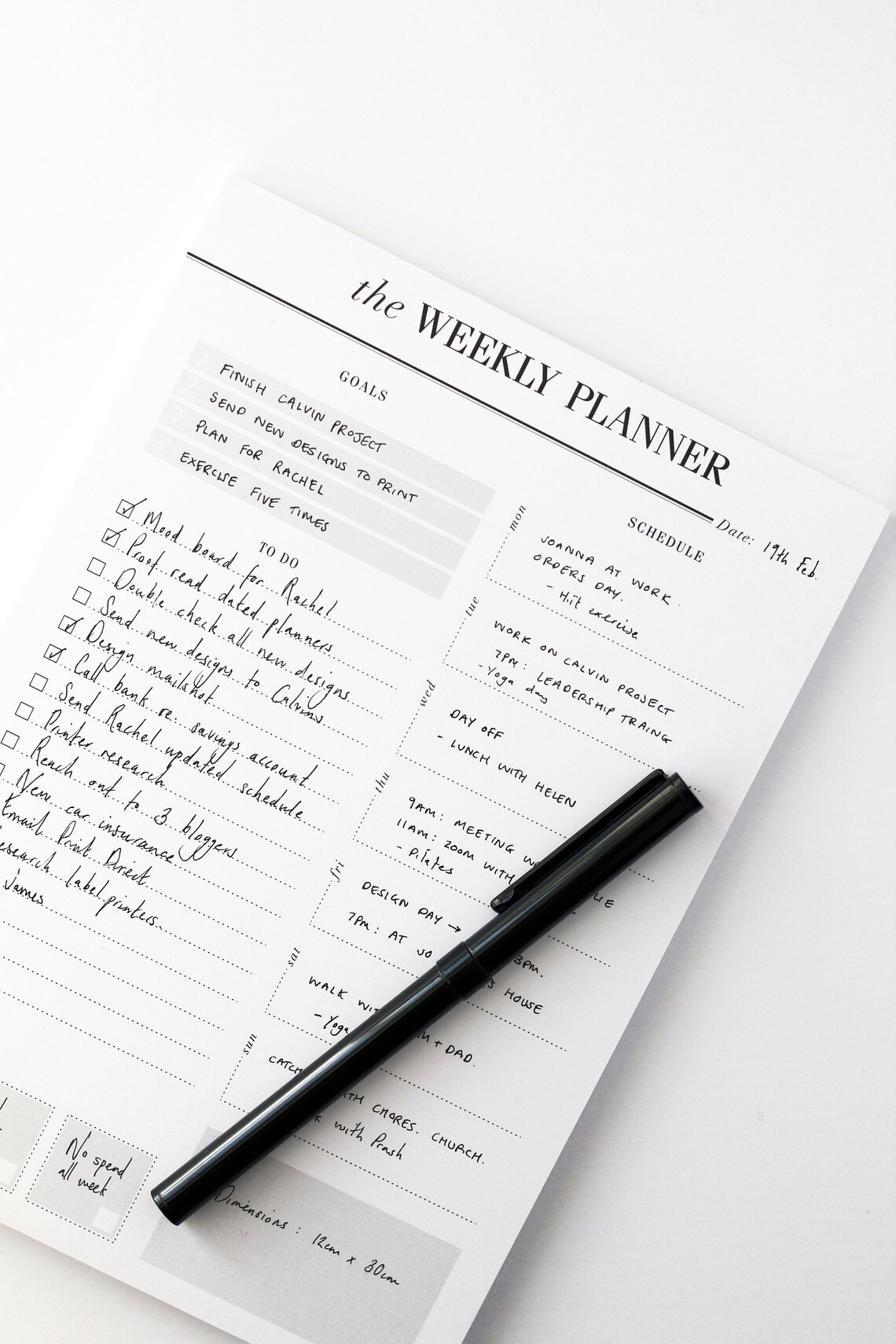 Weekly Planner Notepad / Desk Pad Planner / to Do List Notepad | Etsy UK