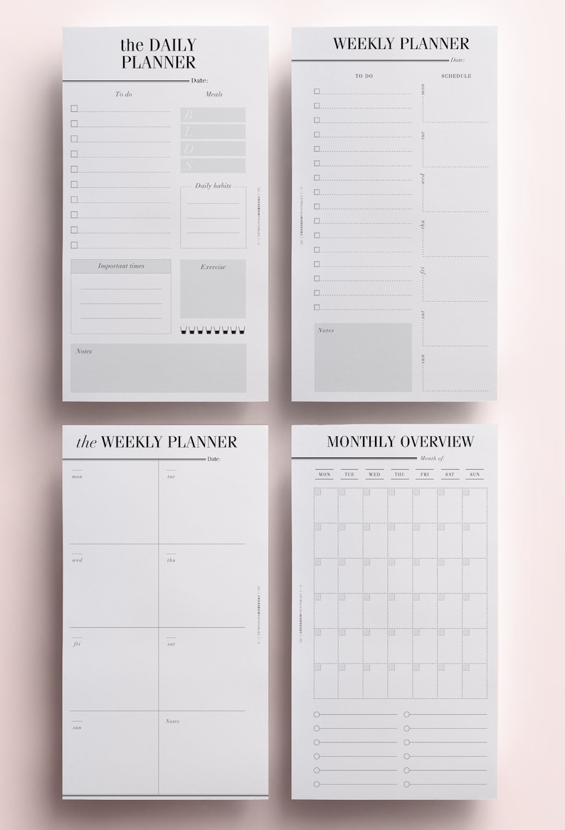 PERSONAL SIZE Printable Planner Pages 20 Organizer Pages - Etsy