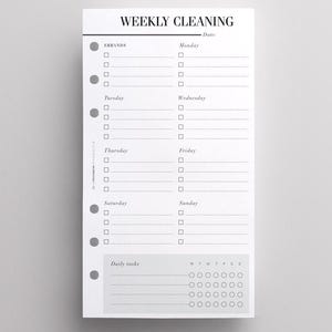 PRINTED Weekly Cleaning Schedule | Printed Personal Planner Refill, Cleaning Checklist, Cleaning Planner Pages, Websters Color Crush Inserts